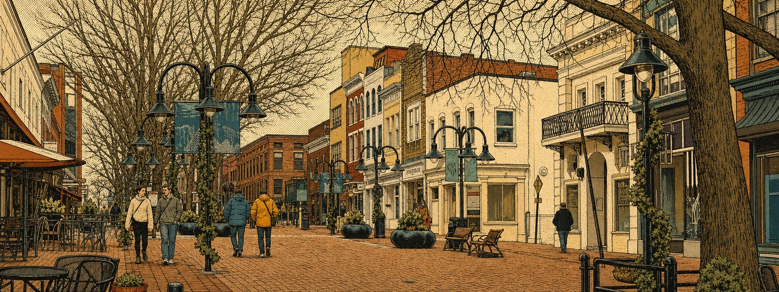 Illustrated view of Charlottesville, Virginia
