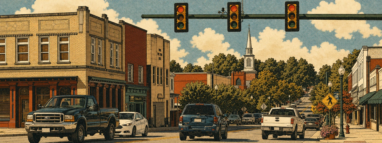 Illustrated view of Christiansburg, Virginia
