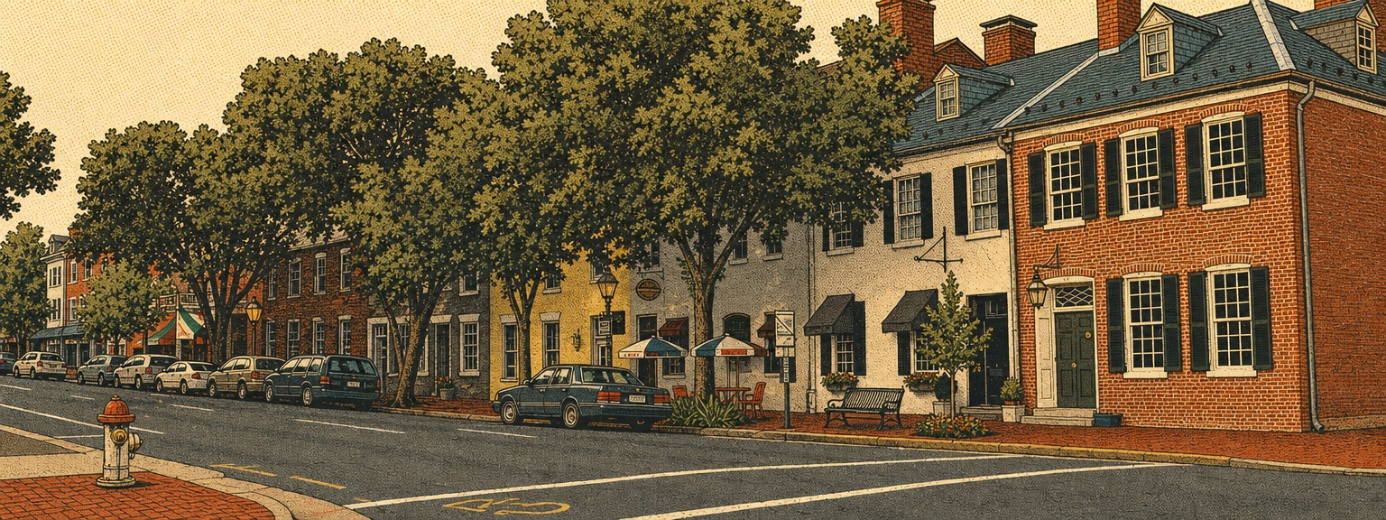 Illustrated view of Fredericksburg, Virginia
