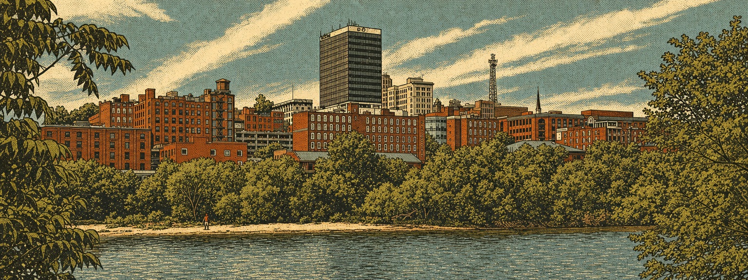Illustrated view of Lynchburg, Virginia