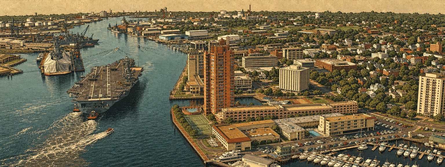 Illustrated view of Portsmouth, Virginia