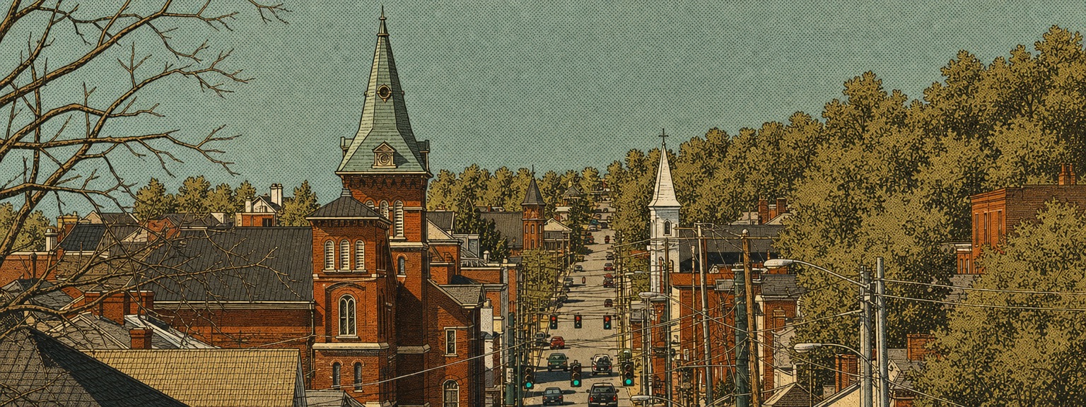 Illustrated view of Staunton, Virginia