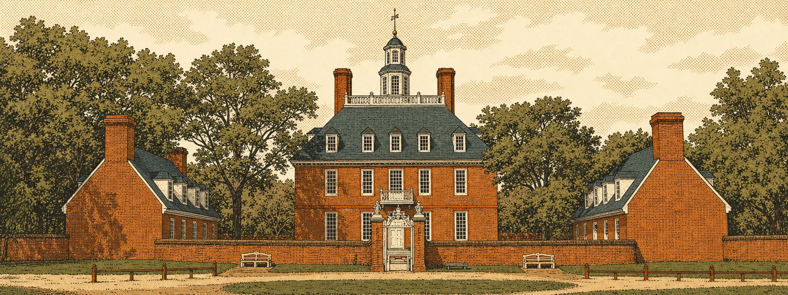 Illustrated view of Williamsburg, Virginia