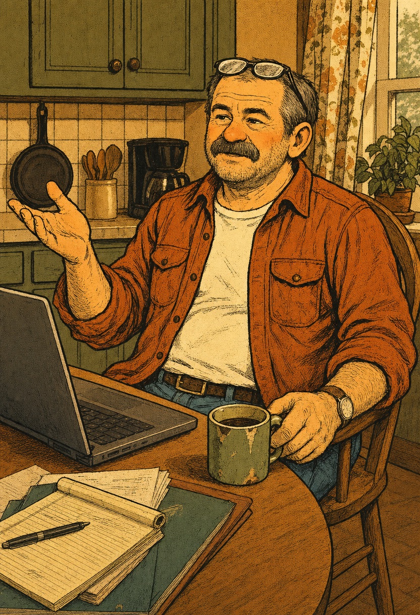 Marty at his kitchen table