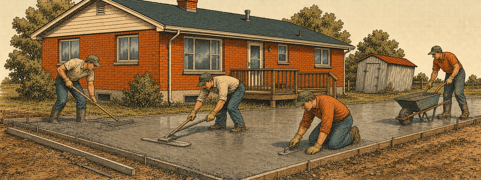 Illustration of concrete & masonry companies at work in Virginia