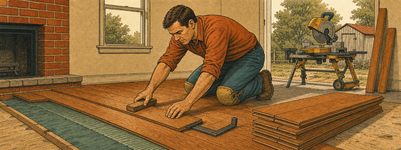 Illustration of flooring companies at work in Virginia