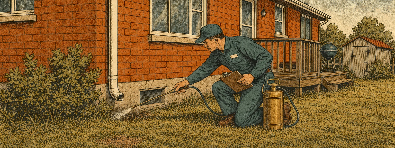 Illustration of pest control companies at work in Virginia