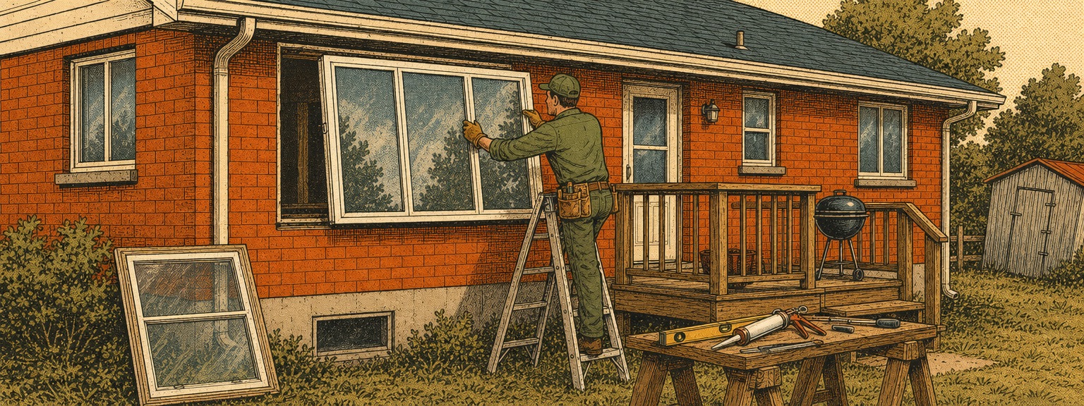 Illustration of window & door companies at work in Virginia